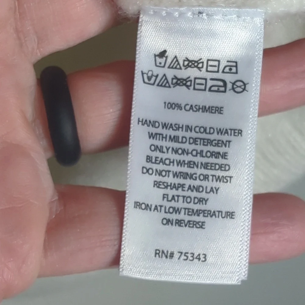 Womens 100% Cashmere‎ Sweater Vest Button Front Ivory Neutral Quiet Luxury XL - Picture 5 of 6